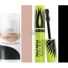 Max Factor Color Adapt Make-up 55 Blushing Beige 34 ml + Wild Mega Volume Mascara schwarz 11 ml