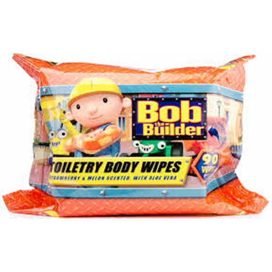 Bořek Stavitel Aloe Vera mit dem Duft von Erdbeer-Feuchttüchern für Kinder 90 Stück Bob Builder