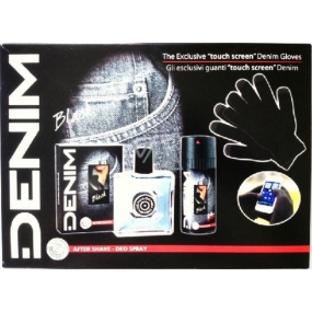 Denim Black Aftershave 100 ml + Deodorant Spray 150 ml + Handschuhe für Touchscreen, Kosmetikset