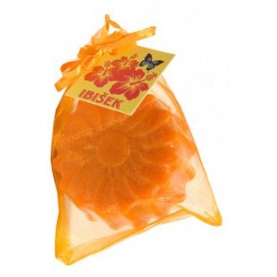 Soaptree Hibiscus Luxusseife mit Mandelöl im Organzabeutel Blüte 80 g
