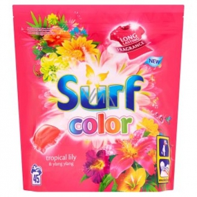 Surf Color Tropical Lily & Ylang Ylang 2in1 Kapseln zum Waschen farbiger Wäsche 45 Wäschen, 1183 g