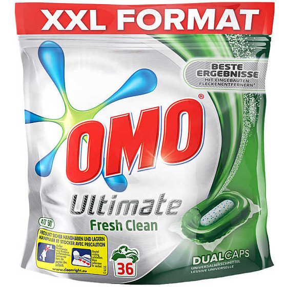Omo Ultimate Fresh Clean Dualcaps Universalkapseln zum Waschen von 36 Dosen 928 g