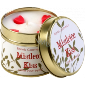 Bomb Cosmetics Kiss under the Mistletoe Duftende natürliche, handgemachte Kerze in einem Blechglas brennt bis zu 35 Stunden