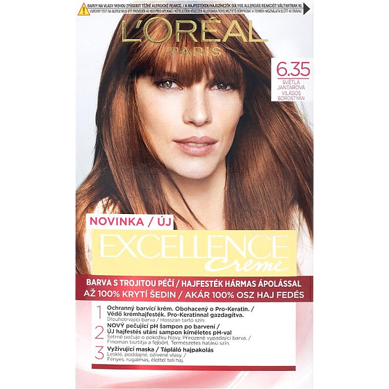 Loreal Paris Excellence Creme Haarfarbe 6.35 Hellbraun