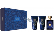 Versace Dylan Blue Eau de Toilette für Männer 50 ml + Duschgel 50 ml + Aftershave 50 ml, Geschenkset