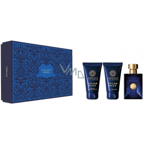 Versace Dylan Blue Eau de Toilette für Männer 50 ml + Duschgel 50 ml + Aftershave 50 ml, Geschenkset