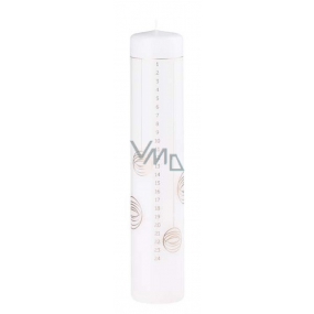 Arome Adventskalenderflasche Kerze weiß Zylinder 50 x 250 mm 384 g