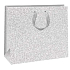 Ditipo Geschenk Papiertüte Glitter 31 x 12 x 26 cm Silber