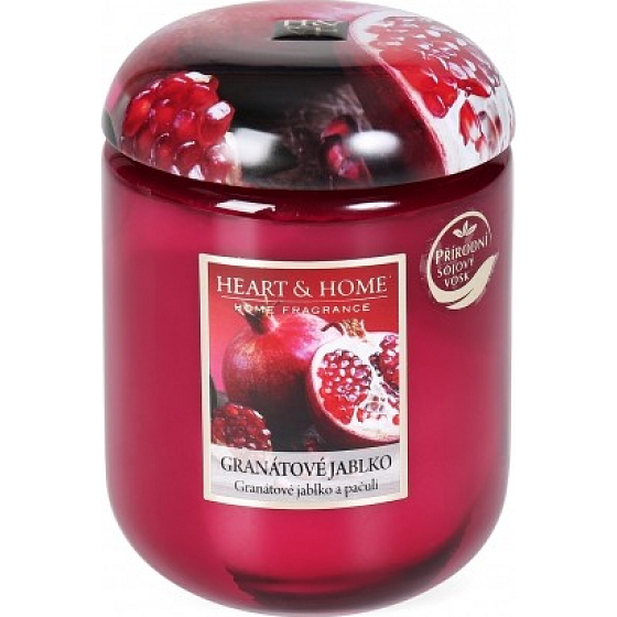 Heart & Home Granatapfel Soja Duftkerze Medium brennt bis zu 30 Stunden 110 g