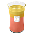 WoodWick Trilogy Tropical Sunrise - Tropische Sonnenaufgang-Duftkerze mit Holzdocht und Glasdeckel groß 609 g