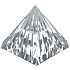 Kristallglas Pyramide gerillt 40 mm Kristall - Briefbeschwerer
