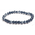 Obsidianflocke Armband elastischer Naturstein, Kugel 6 mm / 16-17 cm, Rettungsstein