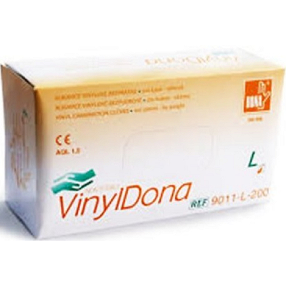 Dona Vinyldona puderfreie Vinyl-Handschuhe, Größe L 200 Stück im Karton