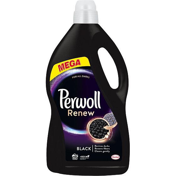 Perwoll Renew Black Waschgel stellt intensive schwarze Farbe wieder her, erneuert die Fasern 62 Dosen 3,72 l