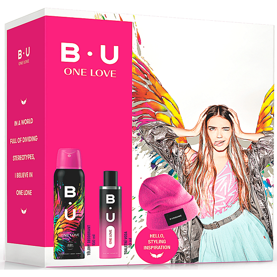B.U. One Love Eau de Toilette 50 ml + Deodorant Spray 150 ml + Kappe, Kosmetikset für Frauen