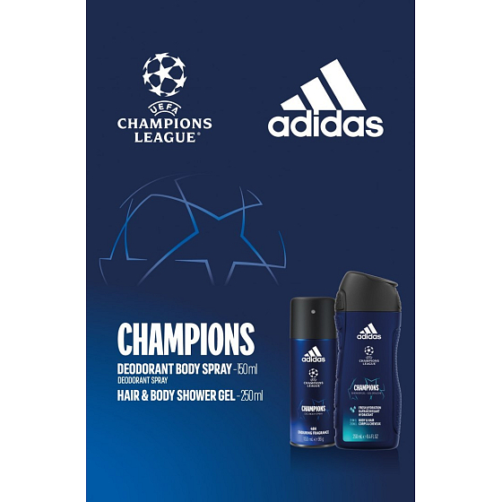 Adidas UEFA Champions League Edition VIII Deodorant Spray 150 ml + Duschgel 250 ml, Kosmetikset für Männer