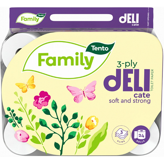 Tento Family Delicate Toilettenpapier 117 Blätter 3-lagig 24 Stück