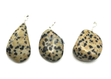 Jaspis Dalmatiner Trommel Anhänger Naturstein, 2,2 - 3 cm 1 Stück, , Stein der positiven Energie