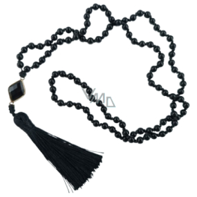 108 Mala Obsidian náhrdelník kosočtverec, meditační šperk, přírodní kámen vázaný, elastický, korálek 6 mm, kámen záchrany 108 Mala Obsidian náhrdelník kosočtverec, meditační šperk, přírodní kámen vázaný, elastický, korálek 6 mm, kámen záchrany