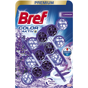 Bref WC Purple Aktiv Lavendel, WC Block in Kugeln, Duft von Lavendel, 3 x 50 g Bref WC Purple Aktiv Lavendel, WC Block in Kugeln, Duft von Lavendel, 3 x 50 g