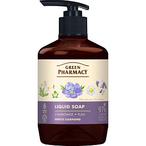 Green Pharmacy Kamille und Leinsamen Flüssigseife mit Spender 460 ml