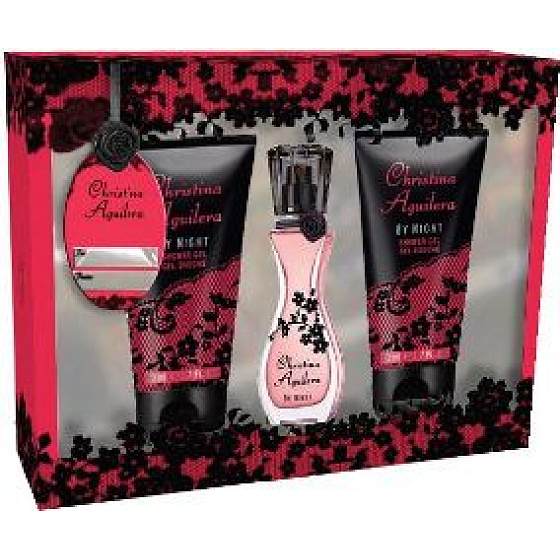 Christina Aguilera von Night parfümiertes Wasser für Frauen 15 ml + Duschgel 50 ml + Körperlotion 50 ml für Frauen, Geschenkset