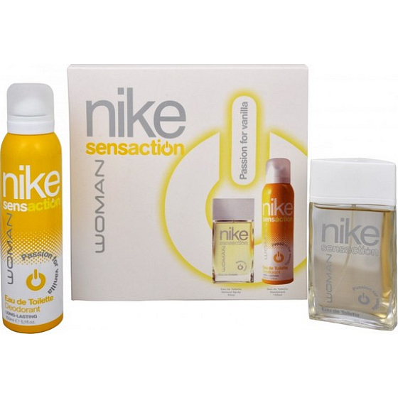 Nike Passion für Vanille Frau Eau de Toilette 50 ml + Deodorant Spray 150 ml, Geschenkset