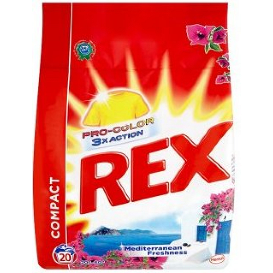 Rex 3x Action Mediterrane Frische Pro-Color Waschpulver für farbige Wäsche 20 Dosen à 1,5 kg