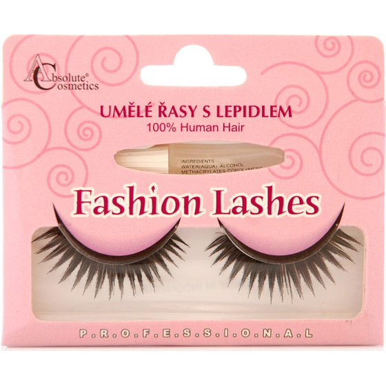 Absolute Cosmetics Fashion Lashes Künstliche klebrige Wimpern mittellang lockig schwarz mit Kleber 047 schwarz 1 Paar