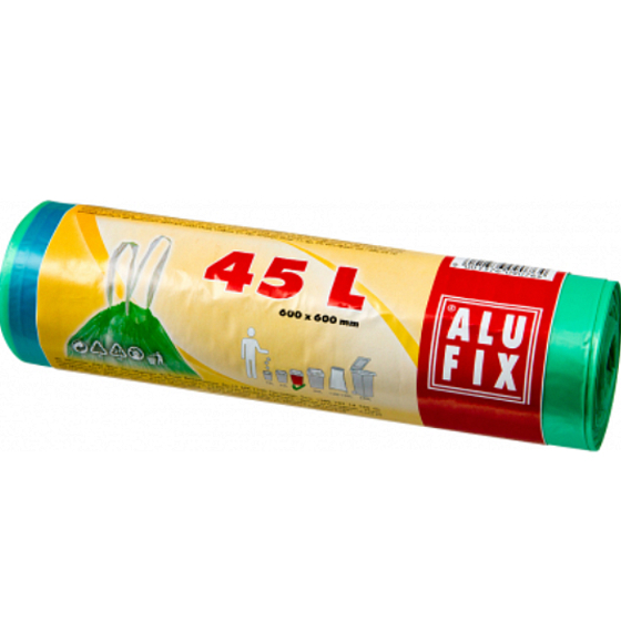 Alufix Müllsäcke einziehbar grün, 14 µm, 45 Liter, 60 x 60 cm, 20 Stück
