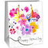 Ditipo Geschenk Papiertüte 18 x 10 x 22,7 cm weiße Blumen
