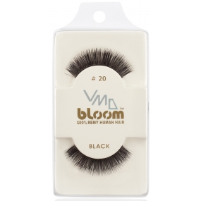 Bloom Natürliche klebrige Wimpern aus natürlichem Haar schwarz gekräuselt Nr. 20 1 Paar