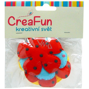 CreaFun Textildekoration Blumenmischung aus Farben 5,5 cm 5 Stück