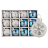 Weiße und blaue Glasflaschen mit Schneeflocke 3 cm, 12 Stück