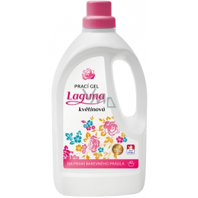 Laguna Blumenwaschgel mit dem Duft von Rosen- und Jasminblüten, ergänzt durch Sandelholztöne zum Waschen farbiger Wäsche 42 Waschgänge 1,5 l