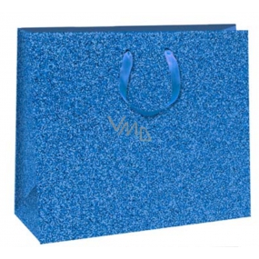 Ditipo Geschenk Papiertüte Glitter 31 x 12 x 26 cm blau
