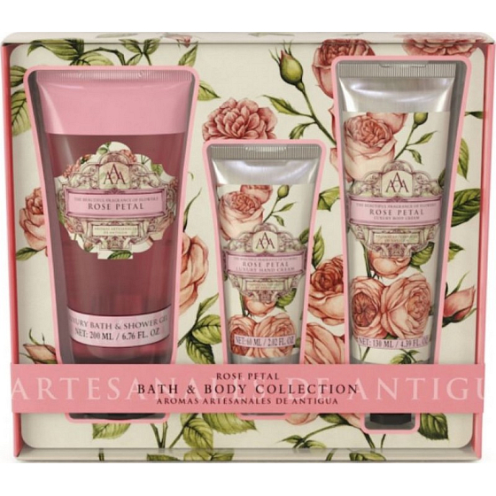 Somerset Toiletry Rose Luxus Körpercreme 130 ml + Duschgel 200 ml + Luxus Handcreme 60 ml, Kosmetikset
