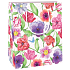 Ditipo Geschenk Papiertüte 11,4 x 6,4 x 14,6 cm verschiedene Blumen, Mohnblumen, Stiefmütterchen