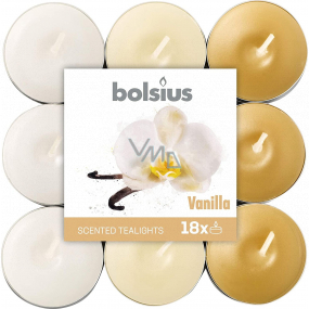Bolsius Aromatische Vanille - Teelichter mit Vanille-Duft 18 Stück, Brenndauer 4 Stunden