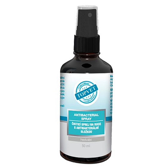 Topvet Antibakterielles Handreinigungsspray mit antibakterieller Komponente 50 ml - Seide