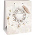 Ditipo Geschenkpapiertüte 26,4 x 13,6 x 32,7 cm Weihnachten beige - Kranz