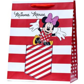 Ditipo Geschenkpapier Tasche 26,4 x 12 x 32,4 cm Minnie Mouse rot und weiß