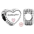 Charme Sterling Silber 925 Herz Taufe Charme - Patin, Perle auf Armband Familie