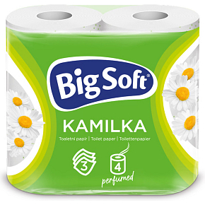 Big Soft Kamilka 3-lagiges Toilettenpapier, 4 Rollen, 16,8 m Rolle