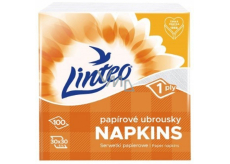 Linteo Satin Papierservietten 33 x 33 cm 100 Stück weiß