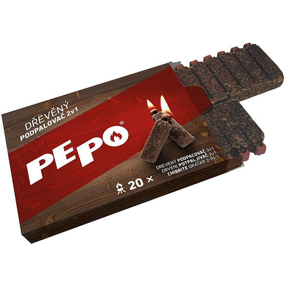 Pe-Po 2-in-1-Holzfeueranzünder 20 Brände