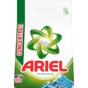 Ariel Mountain Spring Waschpulver für saubere und parfümfreie Wäsche 50 Dosen von 3,75 kg