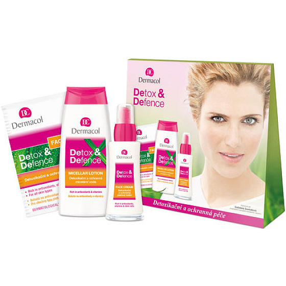 Dermacol Detox & Defense Gesichtscreme 50 ml + Mizellenwasser 200 ml + Gesichtsmaske 2 x 8 ml, Kosmetikset