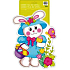 Fensterfolie ohne Kleber Osterhologramm geformt, Hase mit Hut 40 x 27 cm