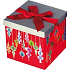 Angel Folding Geschenkbox mit rotem Weihnachtsband mit roter Schleife 17 x 17 x 17 cm 1 Stück